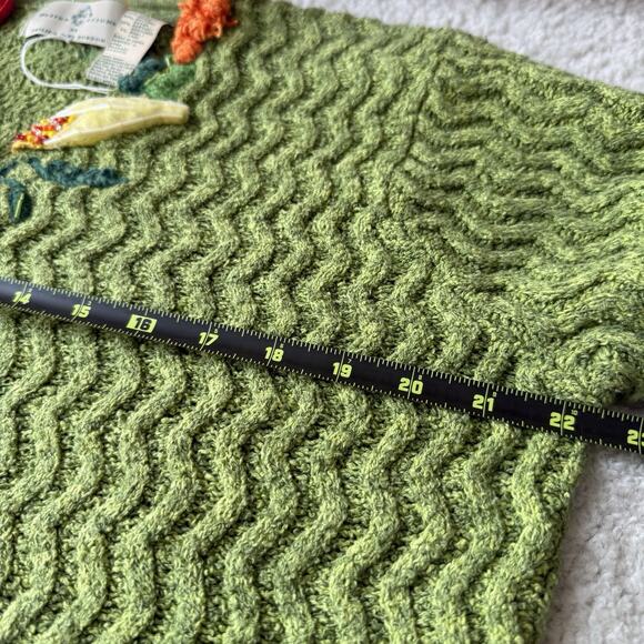 Rare Design Options Philip & Jane Gordon Green Veggie Garden Cardigan Sweater L - Picture 13 of 14